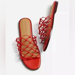 NIB Madewell The Danika Himalayan Orange Knotted Leather Sandals Lattice 10